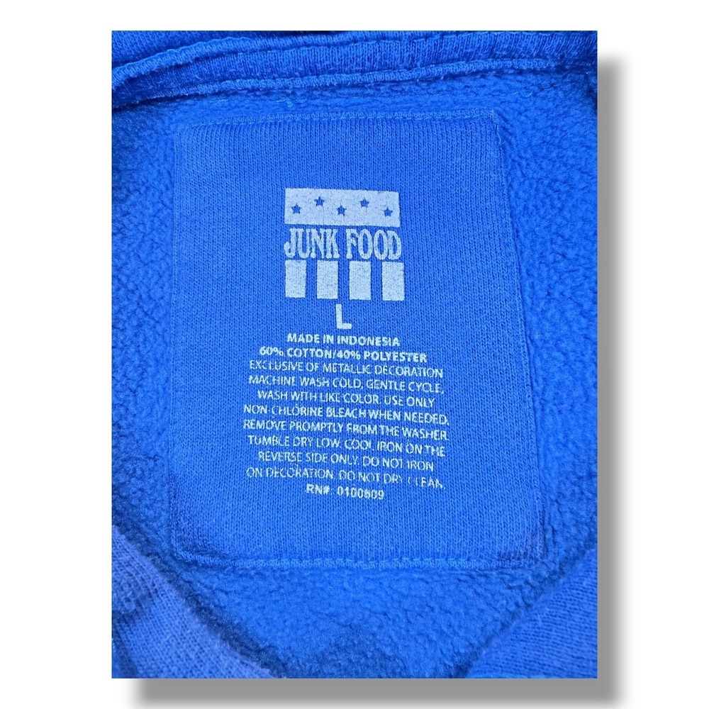 NFL New York Giants Front & Back Graphic Blue Junk Food Pullover Hoodie Men's L - Picture 7 of 8